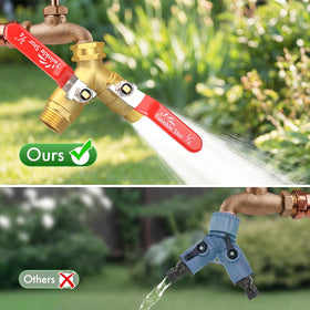 Twinkle Star two-valve splitter enables precise flow control to two hoses.