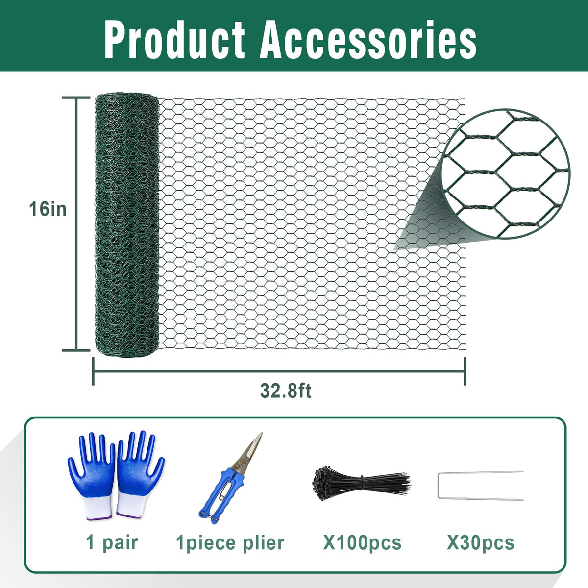 Twintaogo chicken-wire mesh closeup; sturdy PVC coating resists rust and weather.