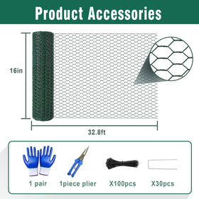 Twintaogo chicken-wire mesh closeup; sturdy PVC coating resists rust and weather.