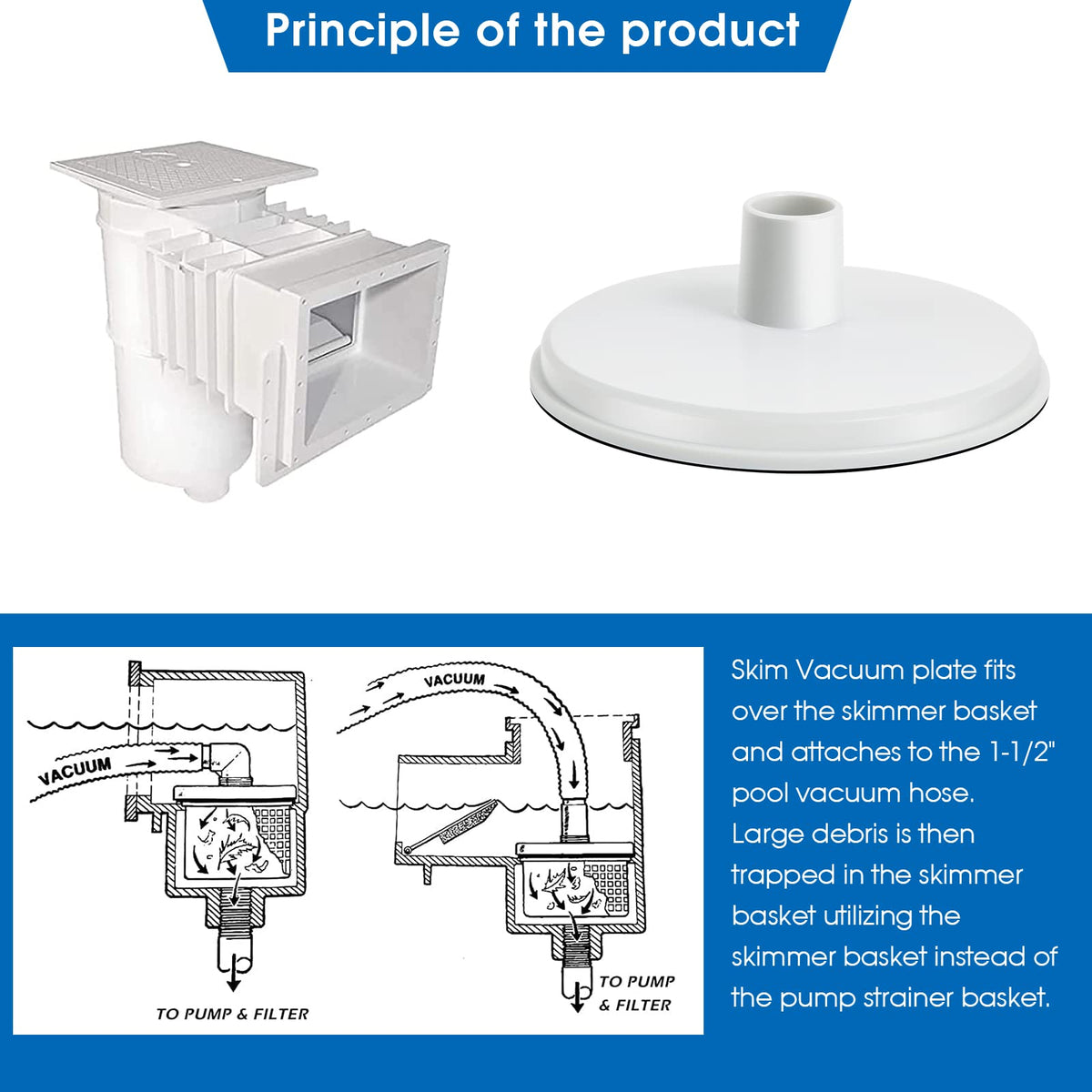 In-ground pool vacuum assembly using SP1106 plate