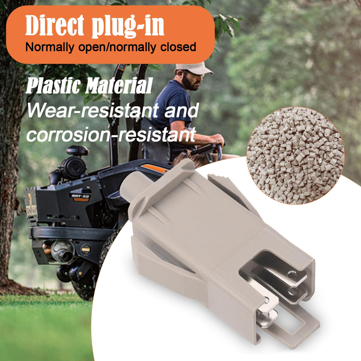 Txdiyifu interlock switch with durable plastic construction for daily mowing wear