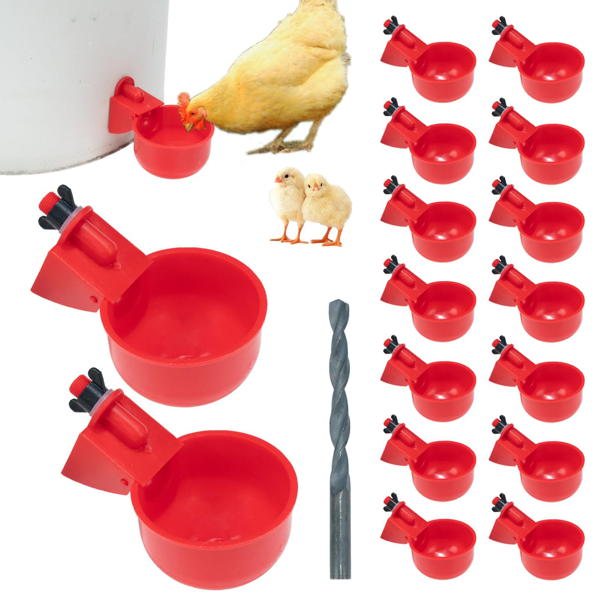 TXZWJZ automatic chicken drinkers 16-pack for reliable poultry hydration