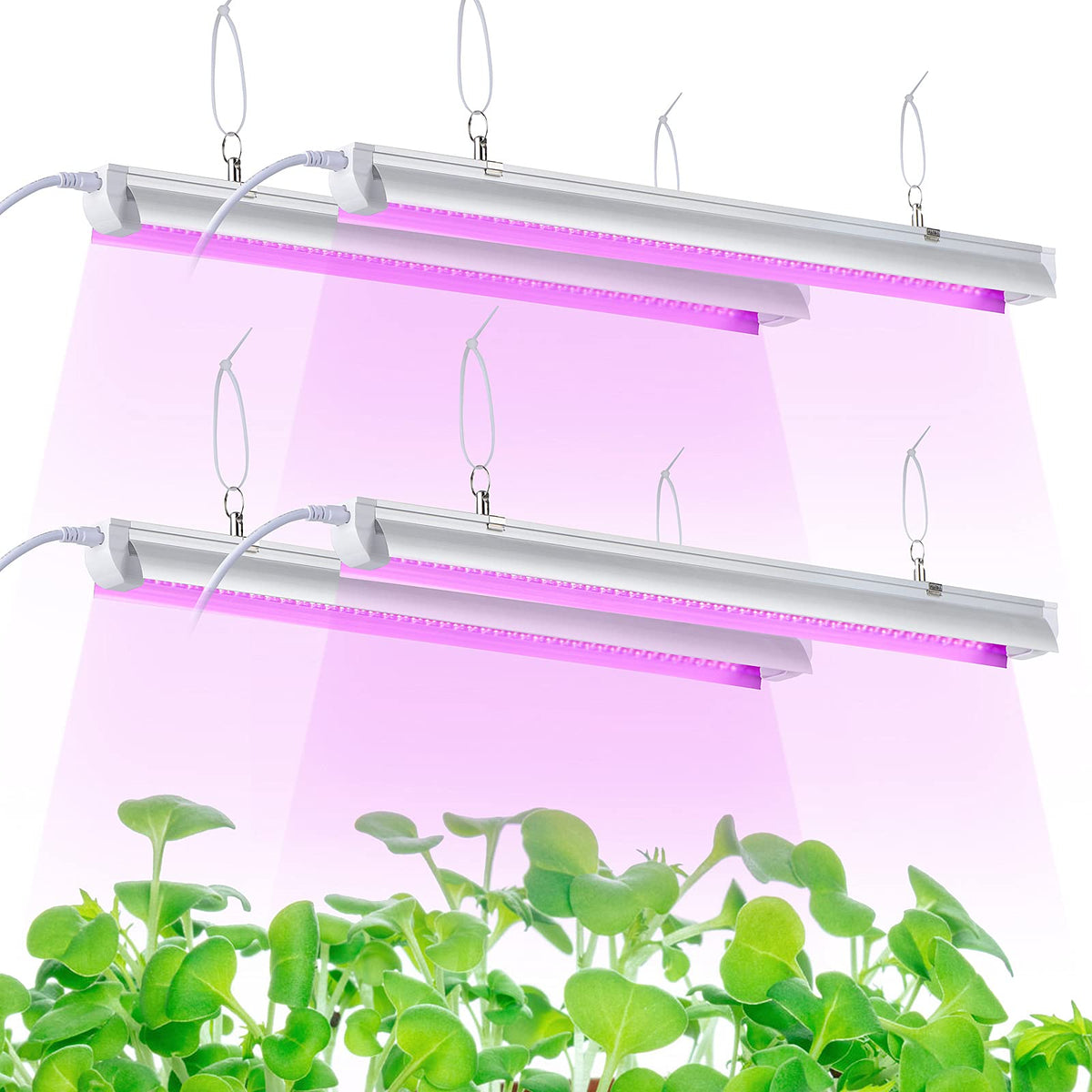 TYAGMAM Grow Light 2ft T8 setup shows full-spectrum indoor growing potential.
