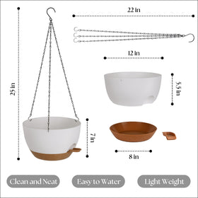 TYMENSH self-watering hanging pot showing reservoir feature.