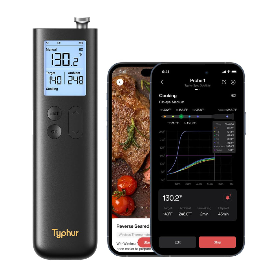 Typhur Sync Gold base display showing readings for easy monitoring