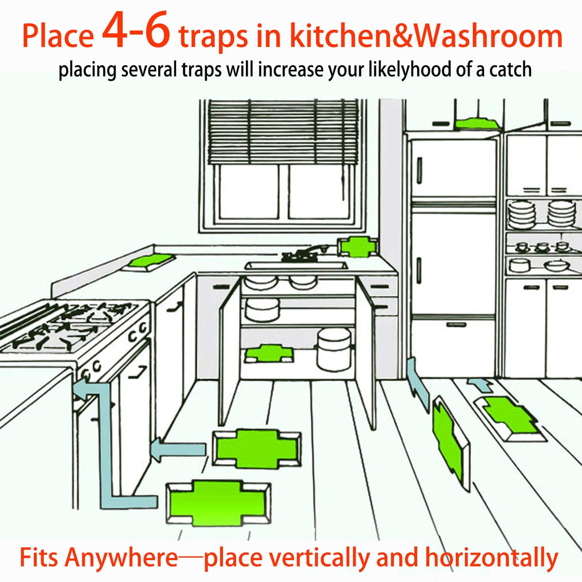 Traps placed in dark corners allow cockroaches to enter Tysonir traps.