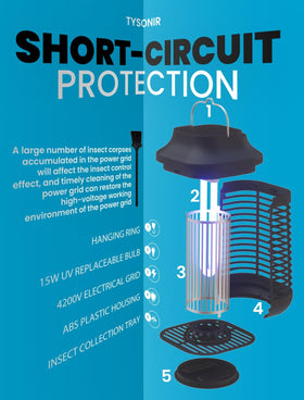 Tysonir Bug Zapper 4200V cleaning brush speeds maintenance.