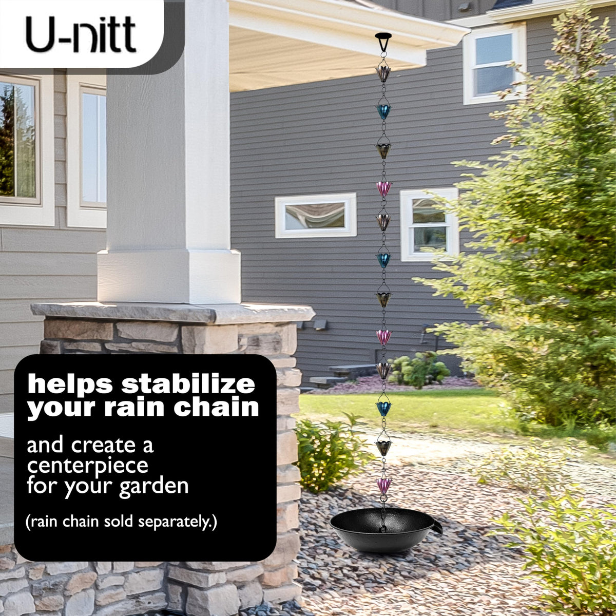 U-nitt deep tray pour opening guides water for smooth spillover and minimal runoff