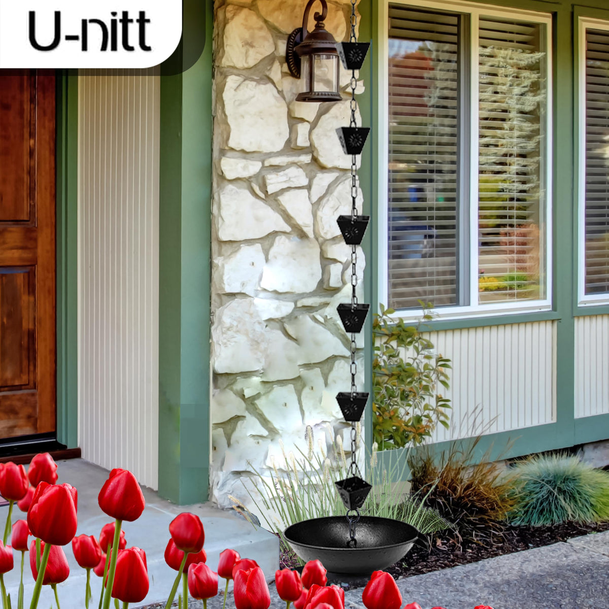 U-nitt wind-stabilizing design adds weight for secure placement during storms