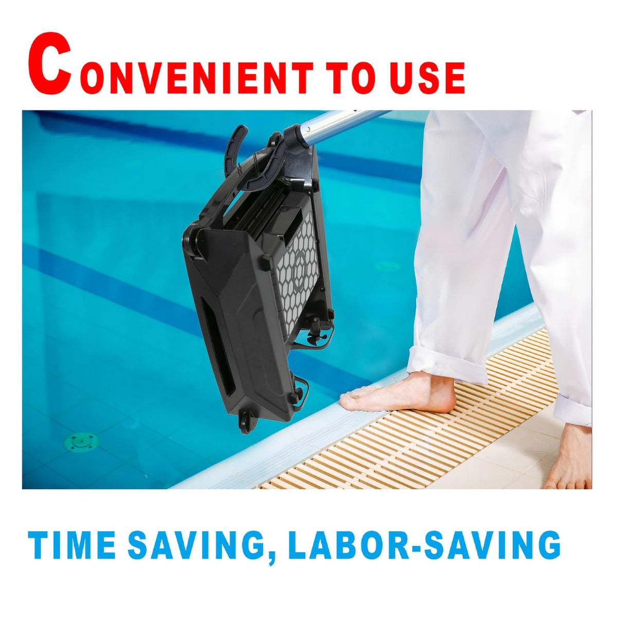Uoark hook is compatible with cordless and underwater robotic pool cleaners.
