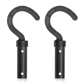 Uoark hook for robotic pool cleaner attached to telescopic pole improves reach and efficiency.