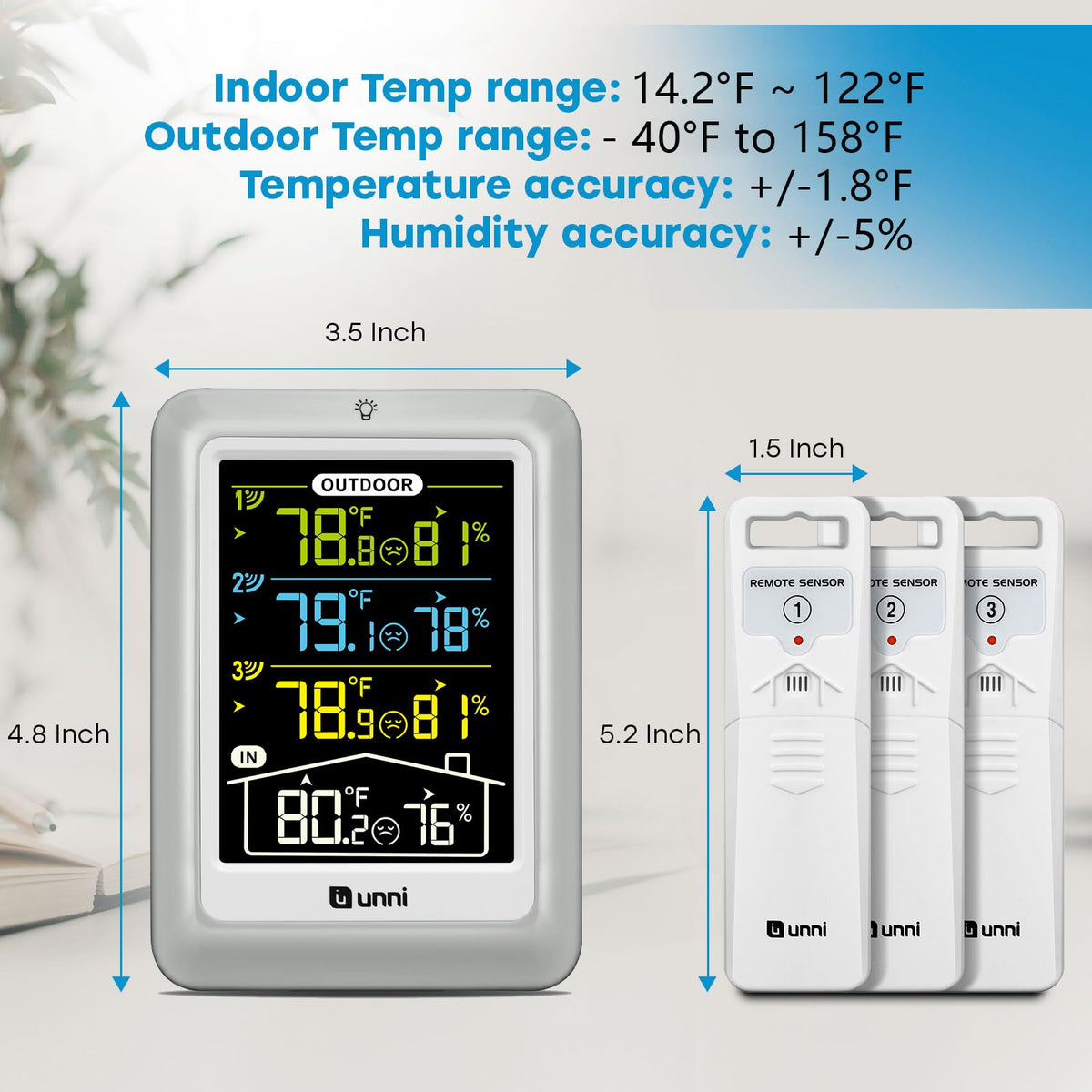 U UNNI compact USB powered thermometer for versatile placement