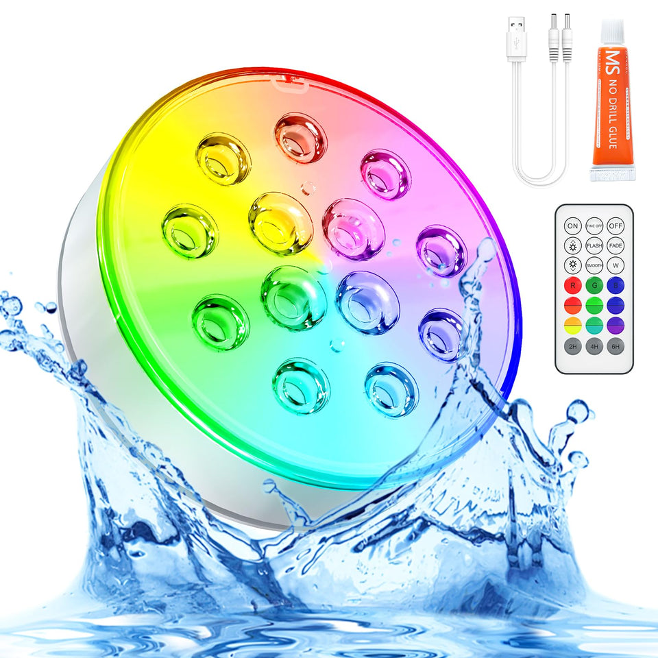 U UZOPI pool light with remote control creates vibrant nighttime ambiance