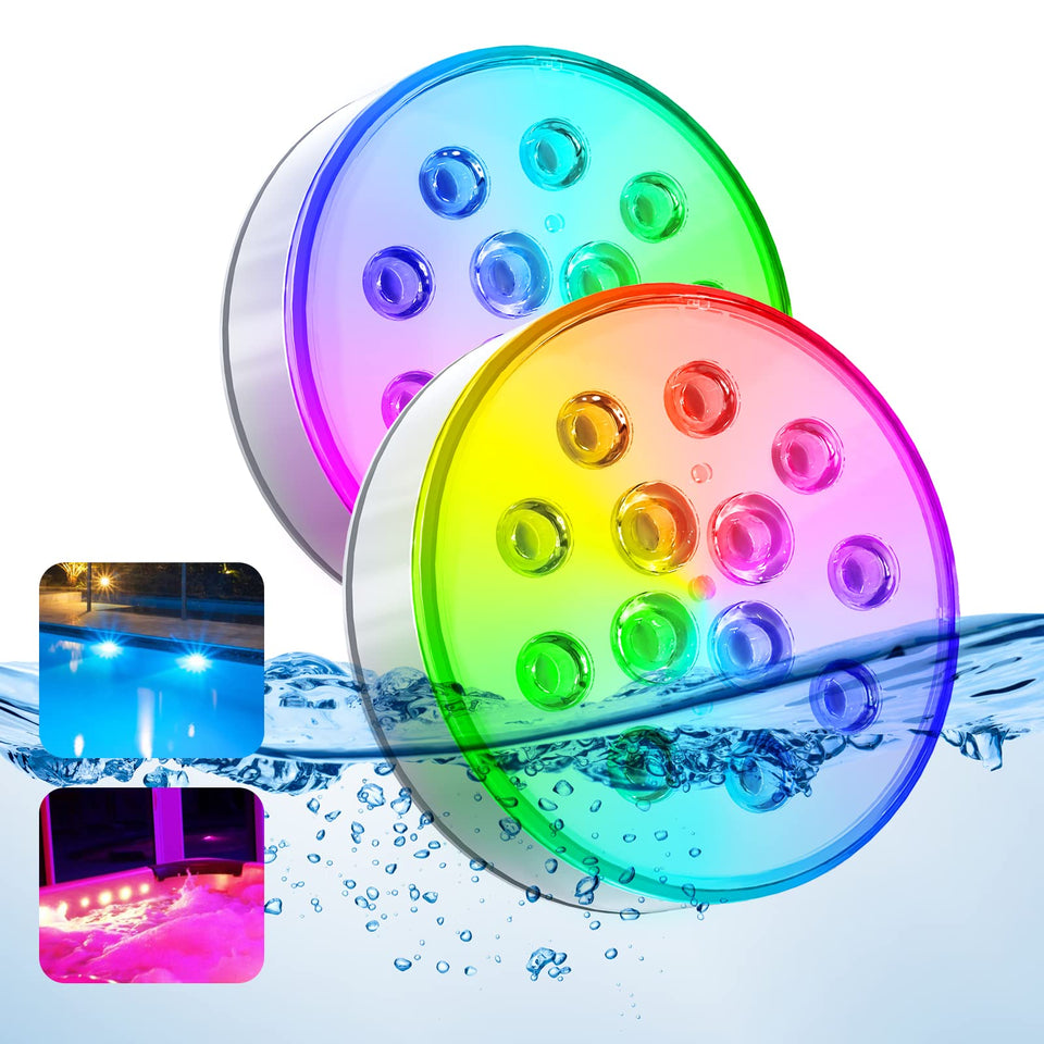 U UZOPI pool lights submersible LED create vibrant underwater ambiance for pools.