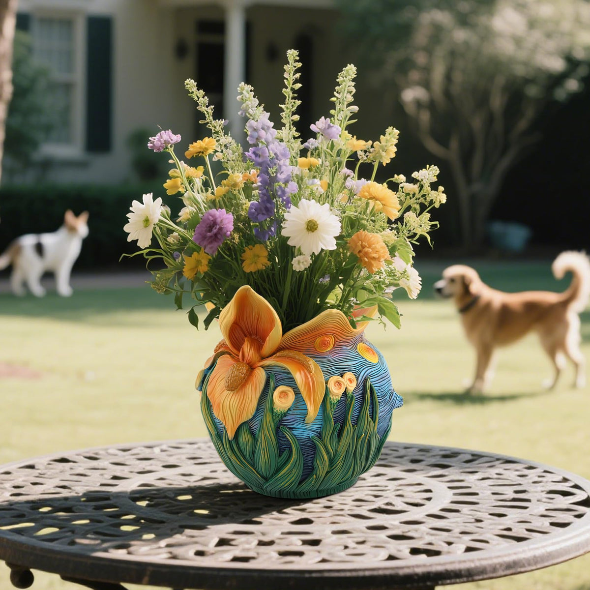 U WONDERFUL Flower Starry Sky pot, drainage hole detail for easy water control.