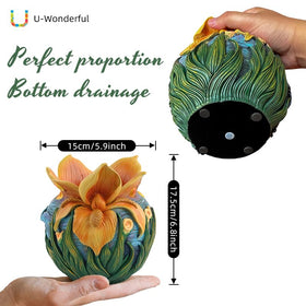 U WONDERFUL Flower Starry Sky pot, outdoor patio-friendly and lightweight.