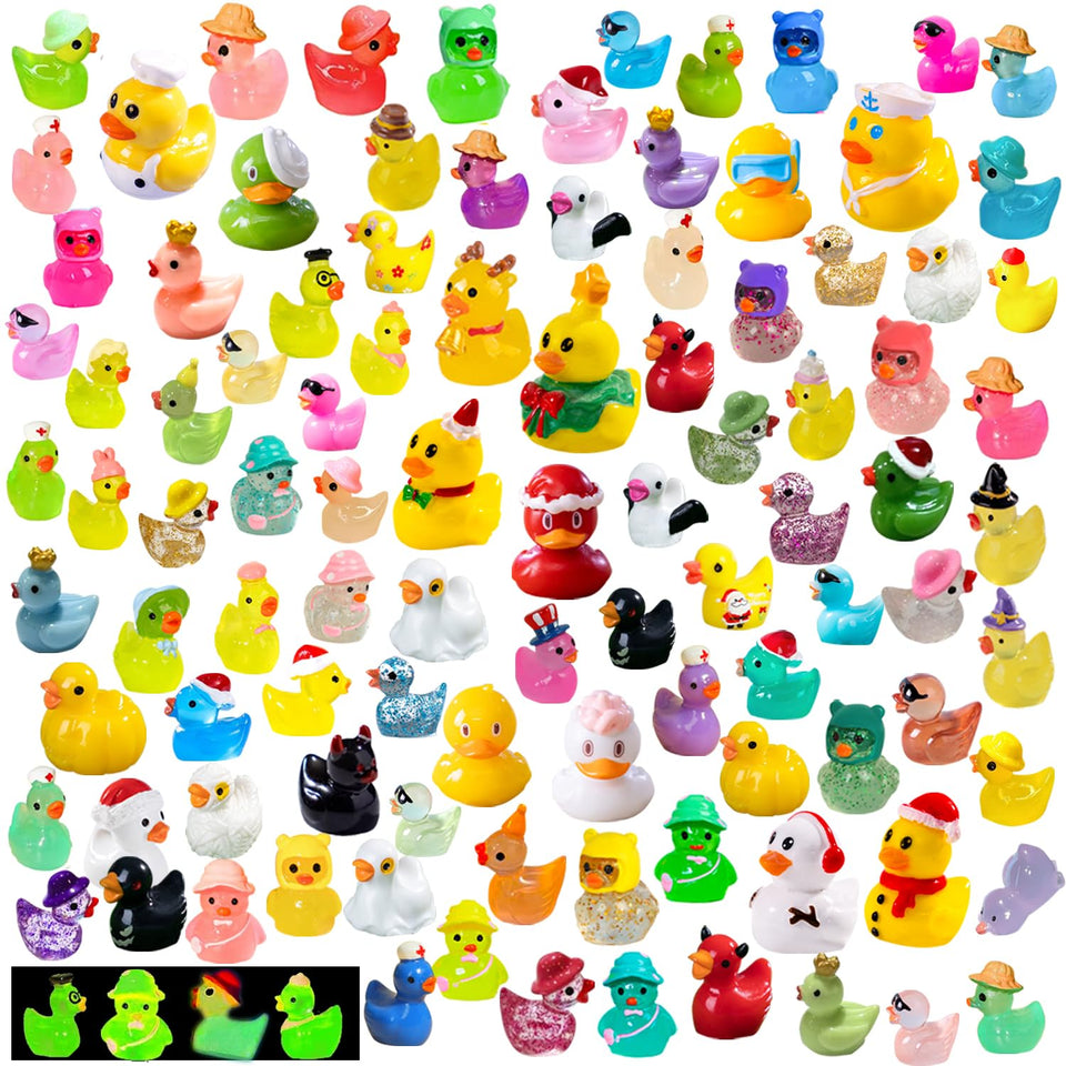 U-Zimikee multicolor mini resin ducks bundle for dollhouses and fairy gardens