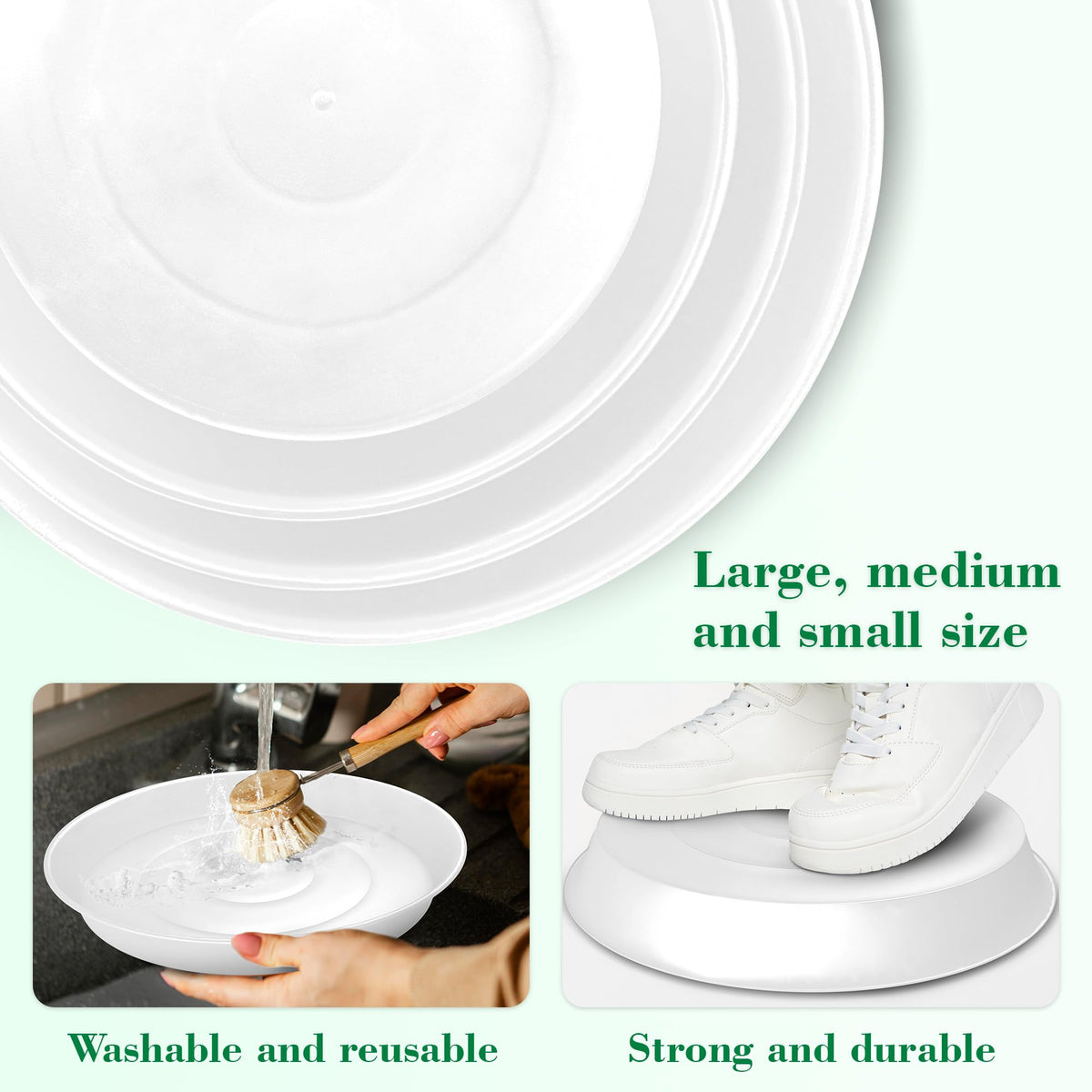 U0U 3-size round stepping stone mold 12-6 inch for versatile patio paths.