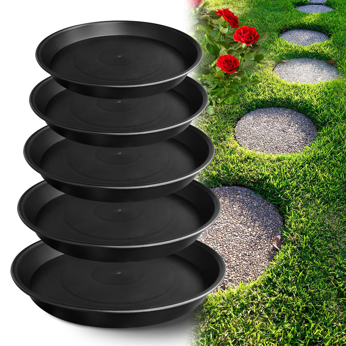 U0U round stepping stone mold pack with five sizes for versatile garden paths.