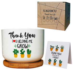 UAUOCU teacher gift planter with engraved message on the pot