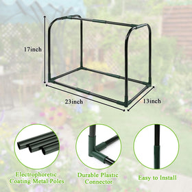 U'Artlines Portable Mini Greenhouse measures 23x13x17 inches for standard planters.
