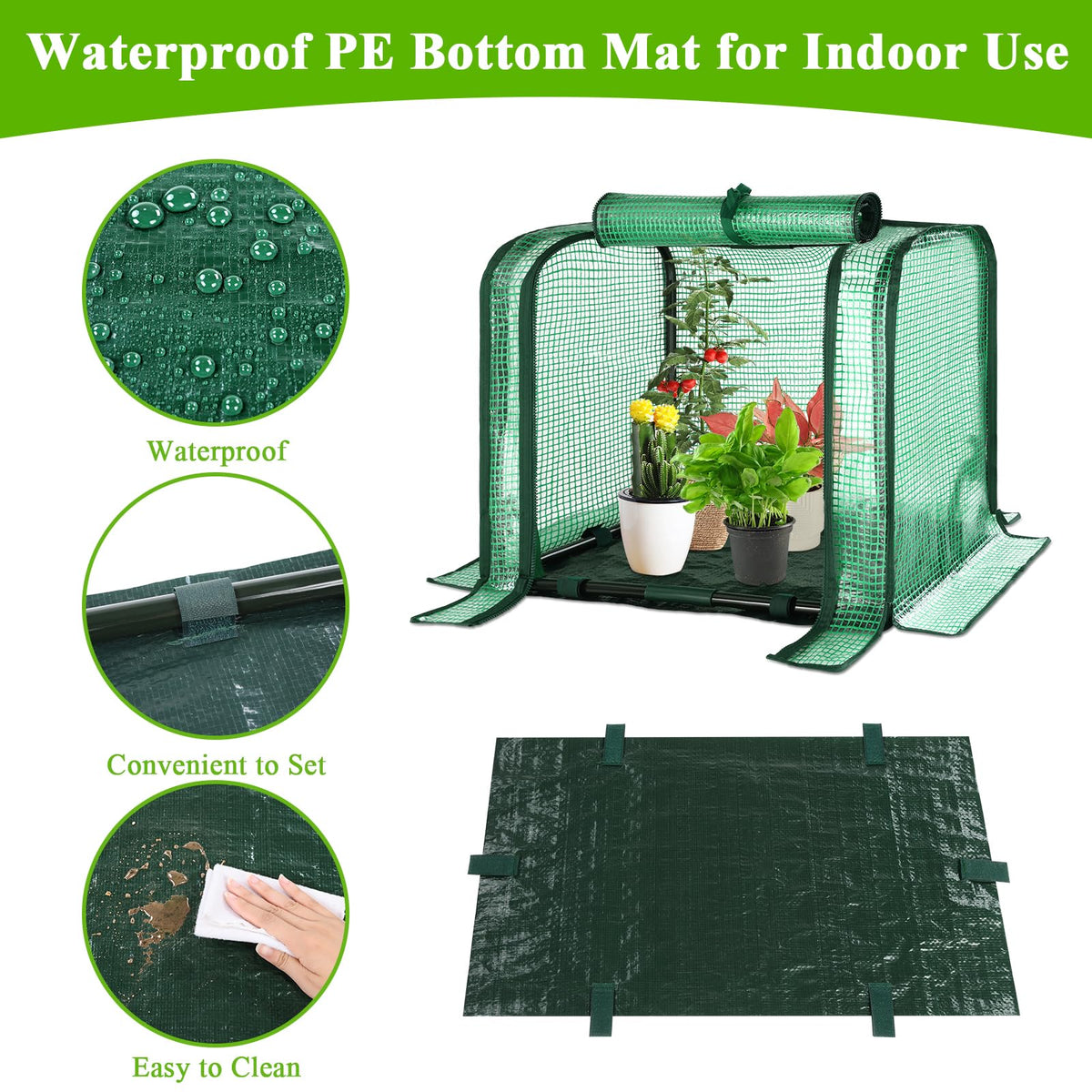 U'Artlines Portable Mini Greenhouse with zipper-entry for easy plant access.