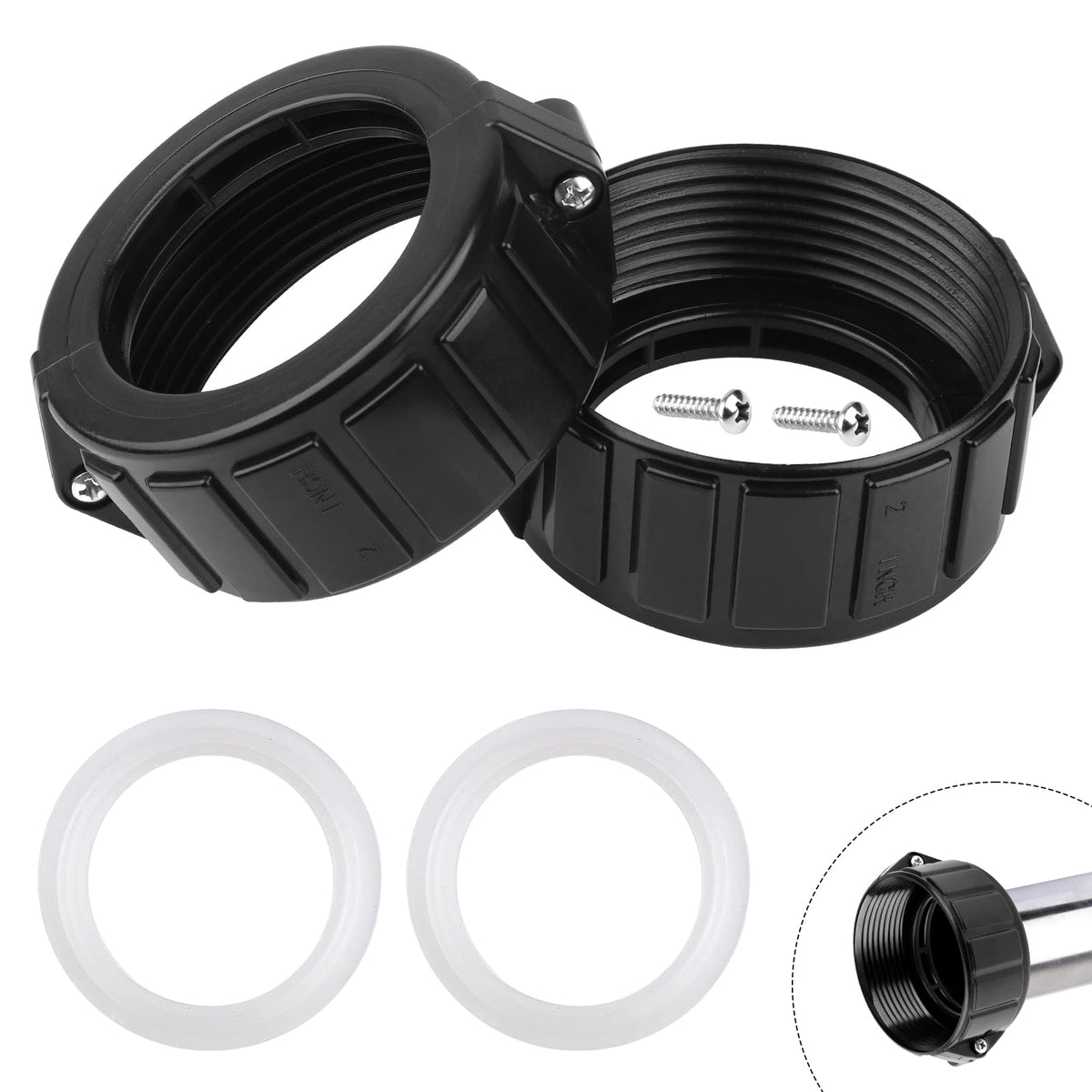 UASAM 2-inch spa heater split nut union with screws for secure installation