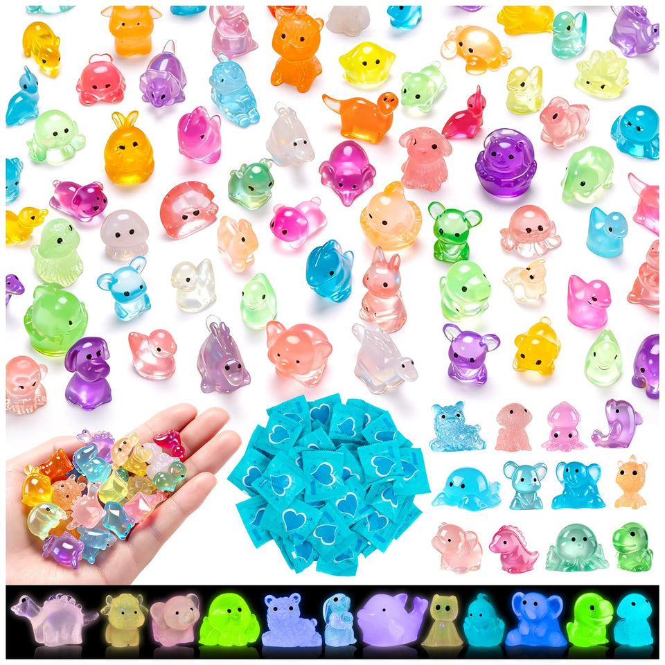 UAYVEBS mini resin animals in glow-dark blind bags for creative DIY decor