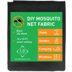 UB-STORE Black DIY Mosquito Net overview showing 10x10 ft coverage for garden protection.