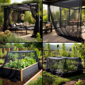 UB-STORE Black DIY Mosquito Net garden protection for beds and plants.