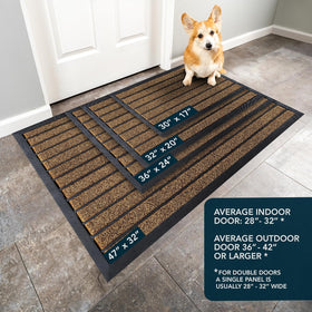 ubdyo dirt-trapping mat with rubber stripes and artificial grass.