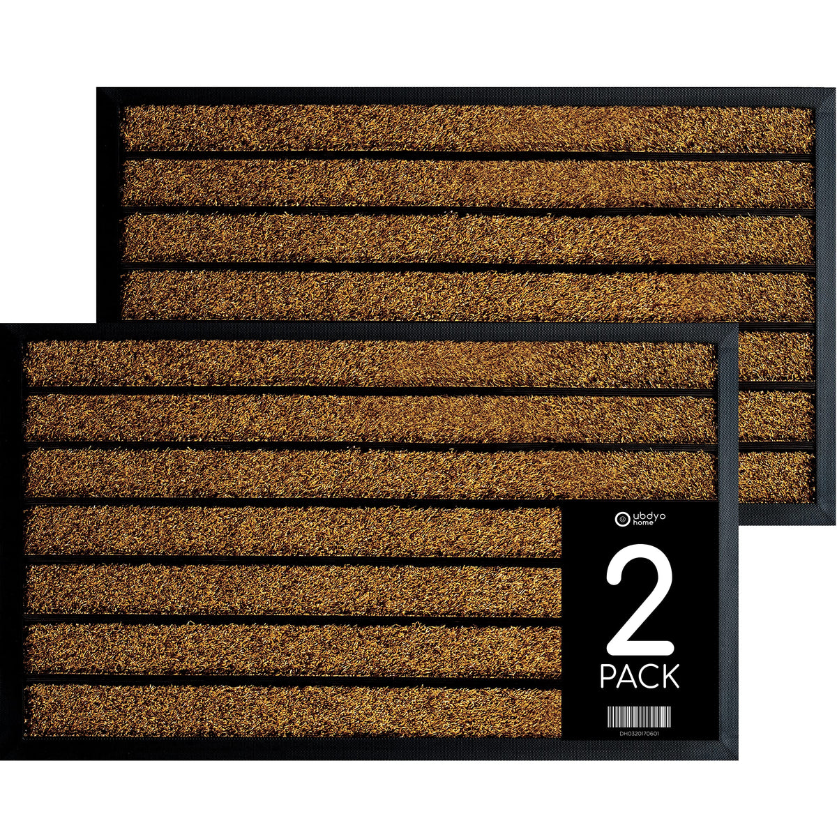 ubdyo 2-pack door mats in bright brown for outdoor front entry, traps dirt.