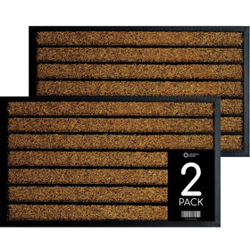 ubdyo 2-pack door mats in bright brown for outdoor front entry, traps dirt.