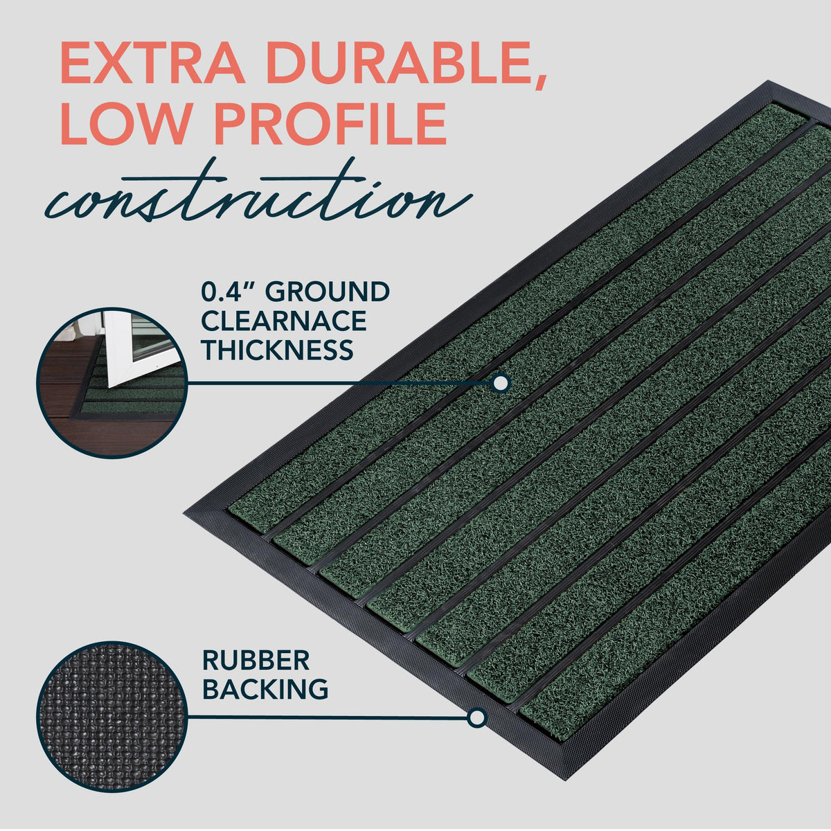 ubdyo 30x17 inch mat fits standard entryways without snagging doors.