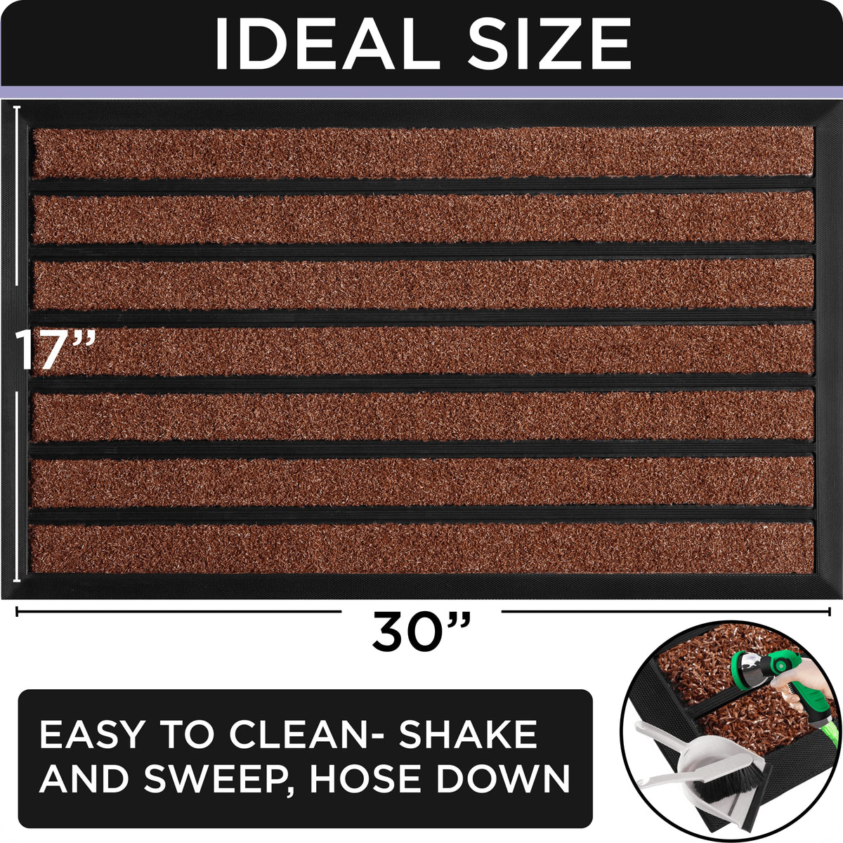 UBDYO dirt-trapping mat detail shows grass-like fibers for mud removal