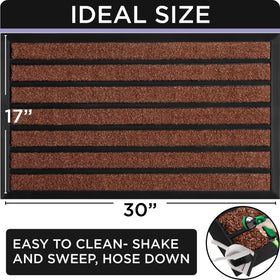UBDYO dirt-trapping mat detail shows grass-like fibers for mud removal