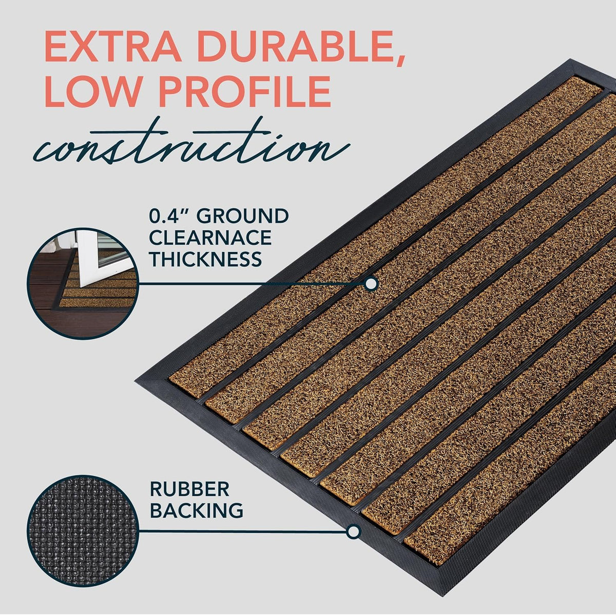 ubdyo anti-slip backing keeps the mat in place at busy entrances.