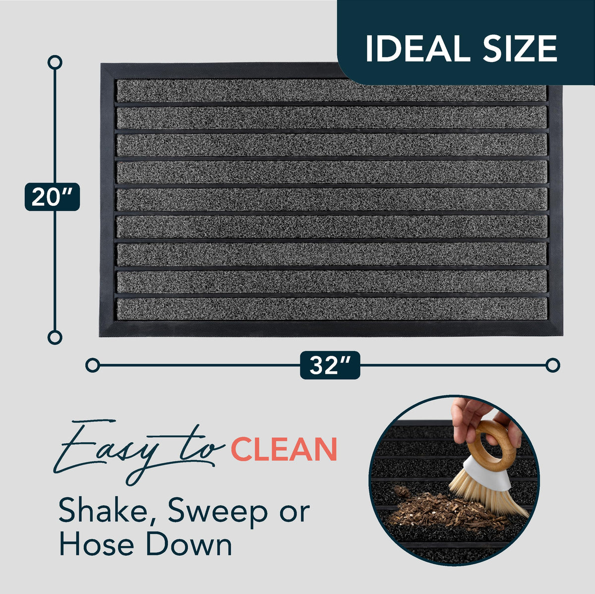 ubdyo non-slip outdoor mat stays put in wet weather for safer entry