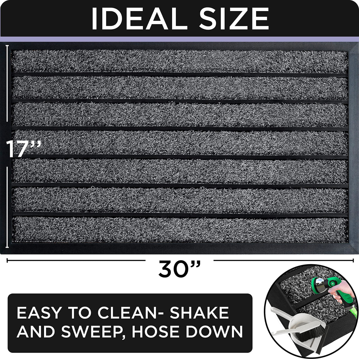 UBDYO door mat non-slip rubber back secures placement during rain
