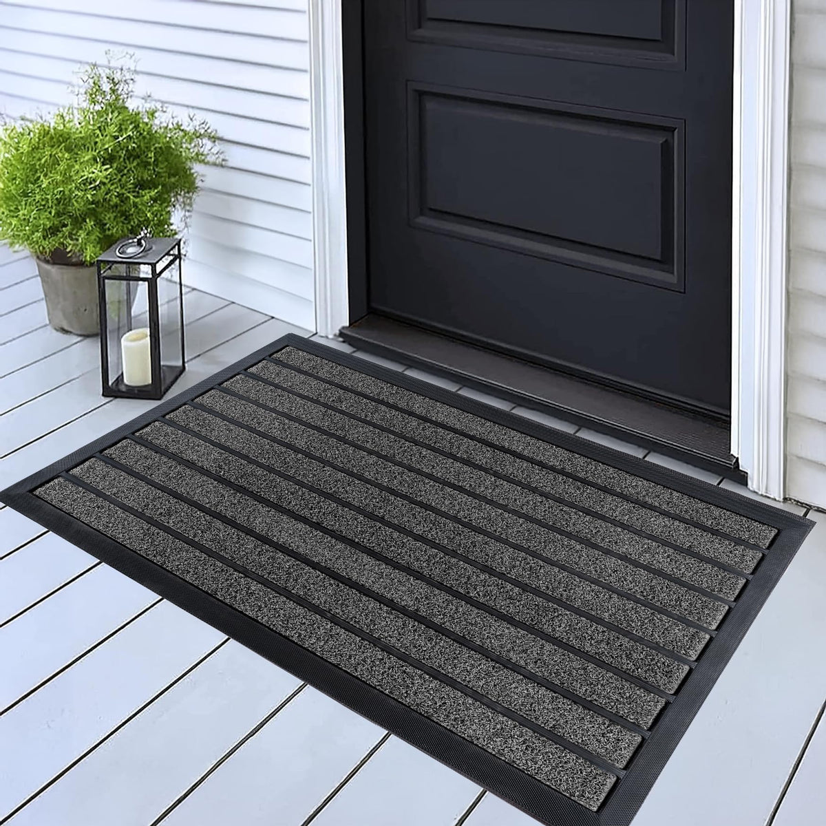 ubdyo extra durable door mat with dirt-trapping outdoor fibers keeps entry clean