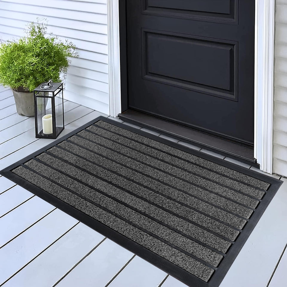 ubdyo extra durable door mat with dirt-trapping outdoor fibers keeps entry clean