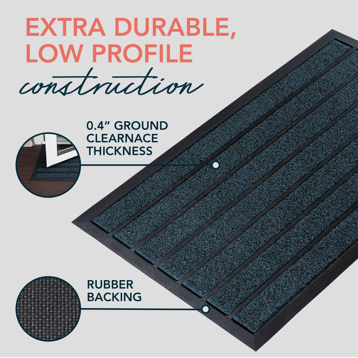 UBDYO low-profile 0.4-inch mat fits doors smoothly