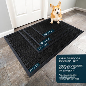 ubdyo low-profile 0.4-inch mat fits under doors smoothly.