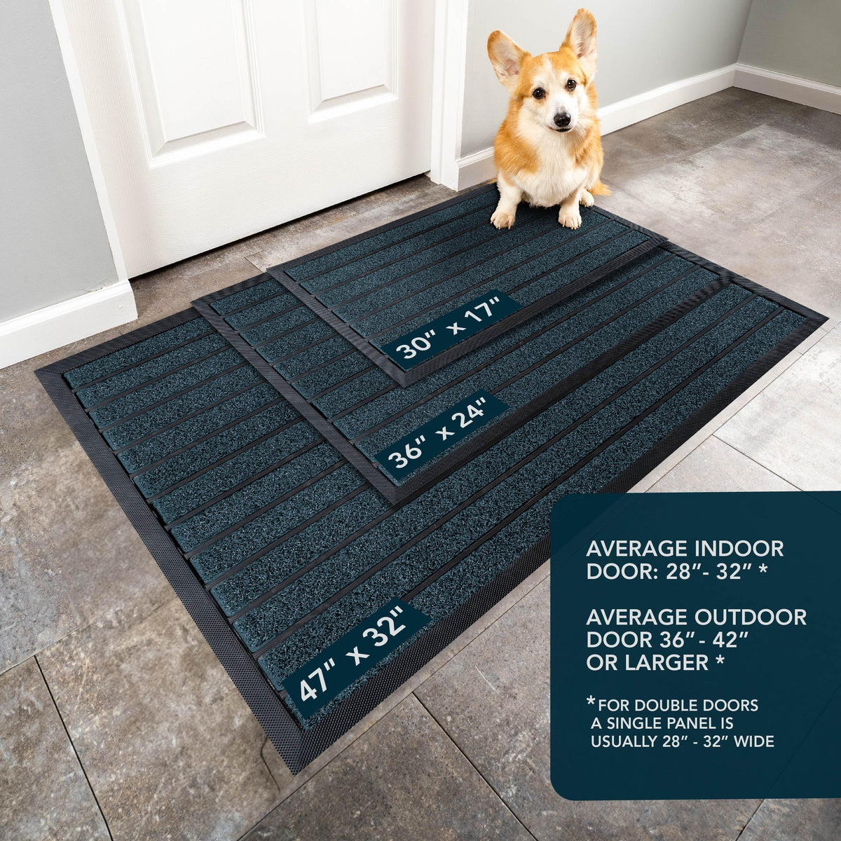 UBDYO non-slip back keeps mat in place during rain and snow