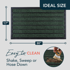 ubdyo non-slip door mat with PVC backing provides grip on wet surfaces.