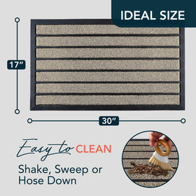 ubdyo non-slip rubber-backed mat stays put in wet weather