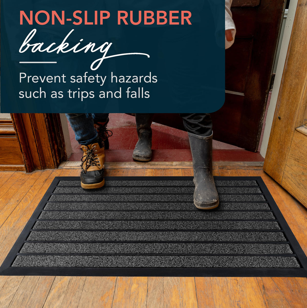 ubdyo outdoor indoor entrance mat drains moisture and traps debris
