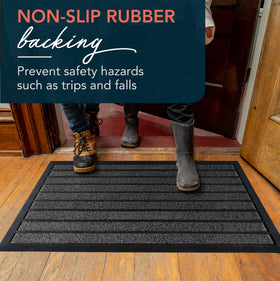 ubdyo outdoor indoor entrance mat drains moisture and traps debris