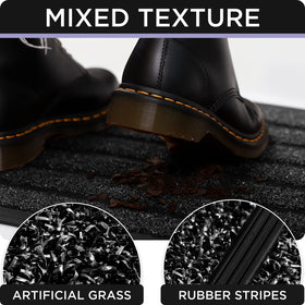 ubdyo PVC-backed water-trap mat handles wet weather.