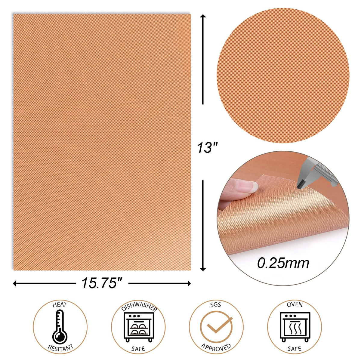 UBeesize cut-to-fit mats adapt to any grill or pan for custom coverage.